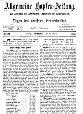 Allgemeine Hopfen-Zeitung Dienstag 15. Oktober 1872