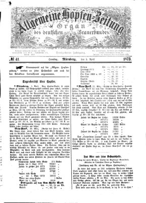 Allgemeine Hopfen-Zeitung Samstag 5. April 1873