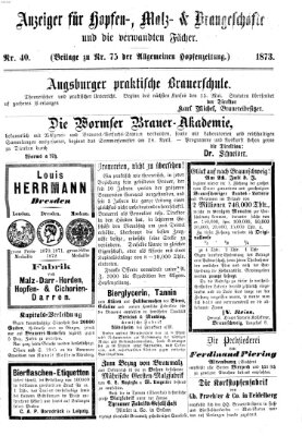 Allgemeine Hopfen-Zeitung Dienstag 1. Juli 1873