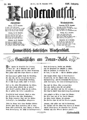 Kladderadatsch Sonntag 26. November 1871