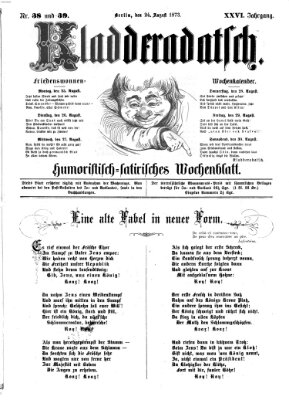 Kladderadatsch Sonntag 24. August 1873