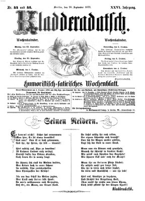 Kladderadatsch Sonntag 28. September 1873