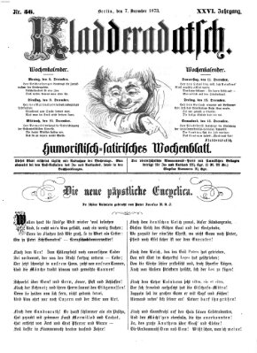 Kladderadatsch Sonntag 7. Dezember 1873