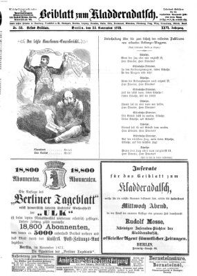 Kladderadatsch Sonntag 23. November 1873