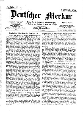 Deutscher Merkur Samstag 8. November 1873