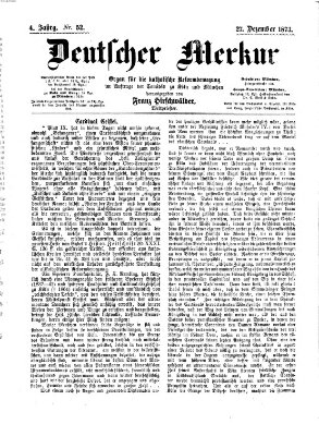 Deutscher Merkur Samstag 27. Dezember 1873