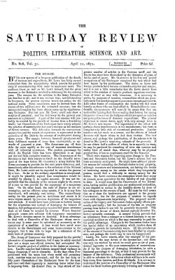 Saturday review Samstag 22. April 1871