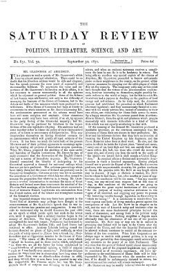 Saturday review Samstag 30. September 1871