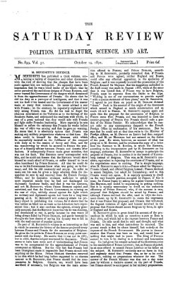 Saturday review Samstag 14. Oktober 1871