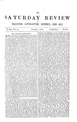 Saturday review Samstag 3. Februar 1872