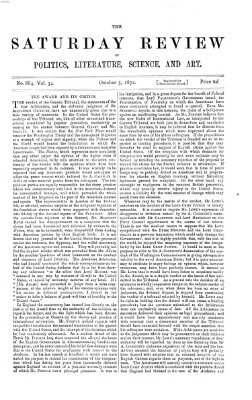 Saturday review Samstag 5. Oktober 1872