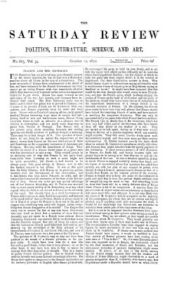 Saturday review Samstag 12. Oktober 1872