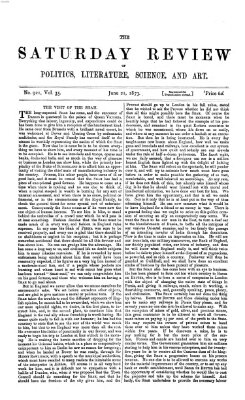 Saturday review Samstag 21. Juni 1873