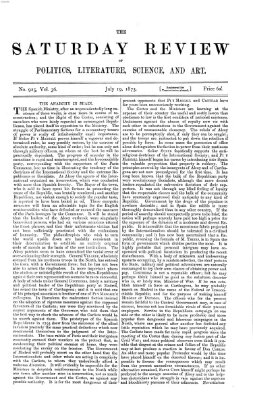 Saturday review Samstag 19. Juli 1873