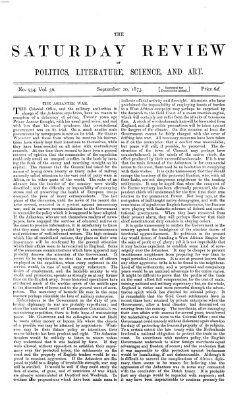 Saturday review Samstag 20. September 1873