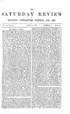 Saturday review Samstag 4. Oktober 1873