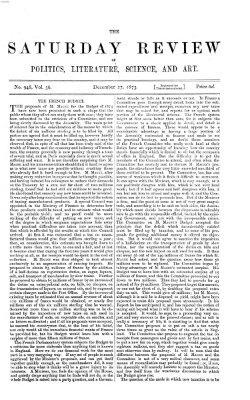 Saturday review Samstag 27. Dezember 1873