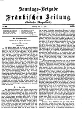 Fränkische Zeitung (Ansbacher Morgenblatt) Sonntag 21. Juli 1872
