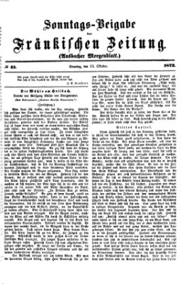Fränkische Zeitung (Ansbacher Morgenblatt) Sonntag 13. Oktober 1872