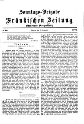 Fränkische Zeitung (Ansbacher Morgenblatt) Sonntag 7. Dezember 1873