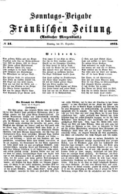 Fränkische Zeitung (Ansbacher Morgenblatt) Sonntag 21. Dezember 1873