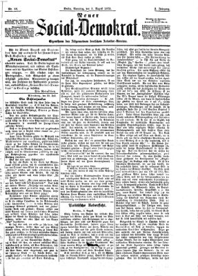 Neuer Social-Demokrat Sonntag 3. August 1873