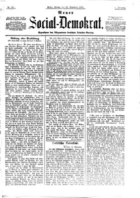 Neuer Social-Demokrat Freitag 19. September 1873