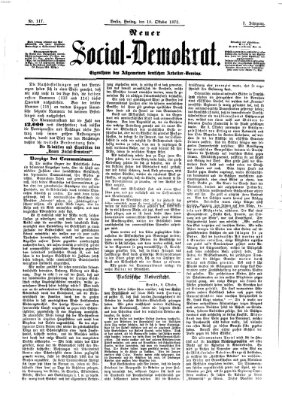 Neuer Social-Demokrat Freitag 10. Oktober 1873