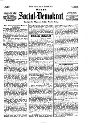 Neuer Social-Demokrat Sonntag 16. November 1873