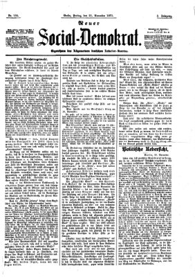 Neuer Social-Demokrat Freitag 21. November 1873