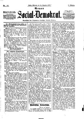 Neuer Social-Demokrat Mittwoch 24. Dezember 1873