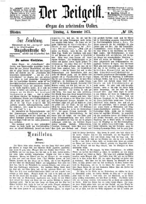 Der Zeitgeist Dienstag 4. November 1873