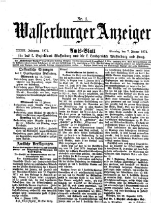 Wasserburger Anzeiger (Wasserburger Wochenblatt) Sonntag 7. Januar 1872