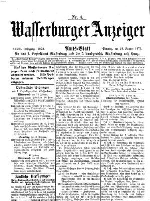 Wasserburger Anzeiger (Wasserburger Wochenblatt) Sonntag 28. Januar 1872