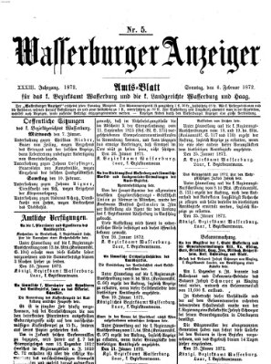 Wasserburger Anzeiger (Wasserburger Wochenblatt) Sonntag 4. Februar 1872