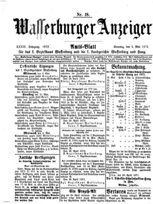 Wasserburger Anzeiger (Wasserburger Wochenblatt) Sonntag 5. Mai 1872