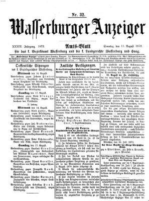 Wasserburger Anzeiger (Wasserburger Wochenblatt) Sonntag 11. August 1872