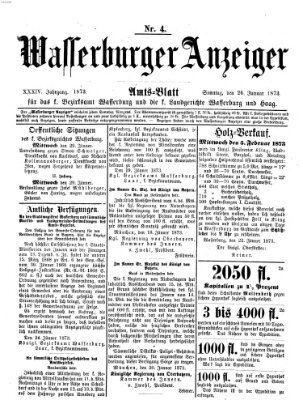 Wasserburger Anzeiger (Wasserburger Wochenblatt) Sonntag 26. Januar 1873