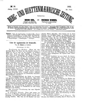 Berg- und hüttenmännische Zeitung Freitag 28. Juni 1872