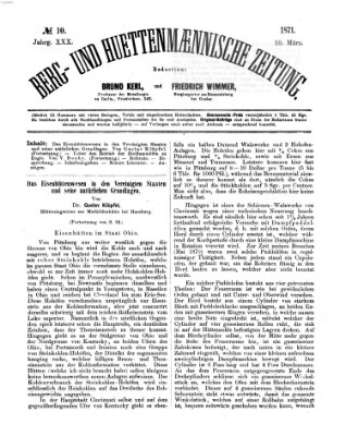 Berg- und hüttenmännische Zeitung Freitag 10. März 1871