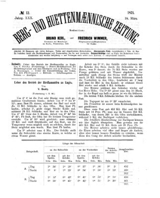 Berg- und hüttenmännische Zeitung Freitag 24. März 1871