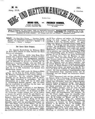 Berg- und hüttenmännische Zeitung Freitag 6. Oktober 1871