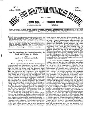 Berg- und hüttenmännische Zeitung Freitag 7. Januar 1870