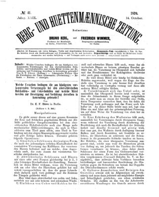 Berg- und hüttenmännische Zeitung Freitag 14. Oktober 1870