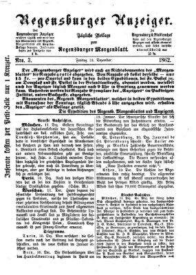 Regensburger Anzeiger Freitag 12. Dezember 1862