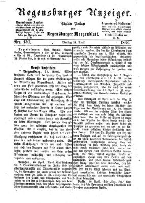 Regensburger Anzeiger Dienstag 21. April 1863