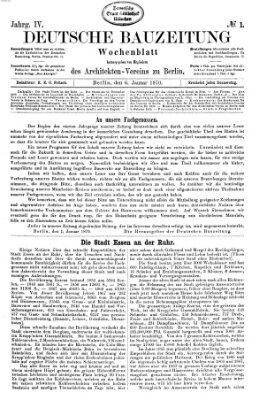 Deutsche Bauzeitung 〈Berlin〉 Donnerstag 6. Januar 1870