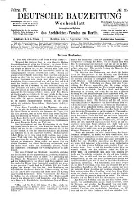Deutsche Bauzeitung 〈Berlin〉 Donnerstag 1. September 1870