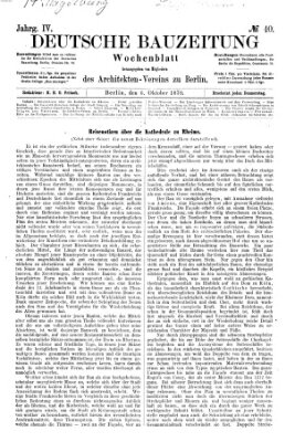 Deutsche Bauzeitung 〈Berlin〉 Donnerstag 6. Oktober 1870