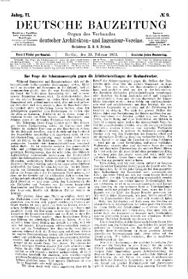 Deutsche Bauzeitung 〈Berlin〉 Donnerstag 29. Februar 1872